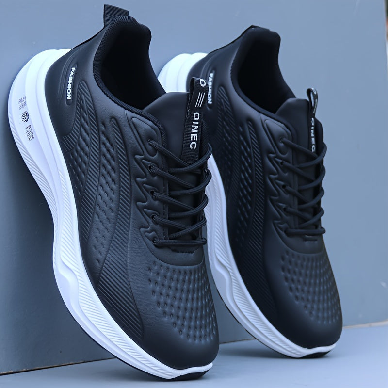 Мужские всесезонные водонепроницаемые кроссовки из искусственной кожи с дышащей тканевой подкладкой и резиновой подошвой EVA