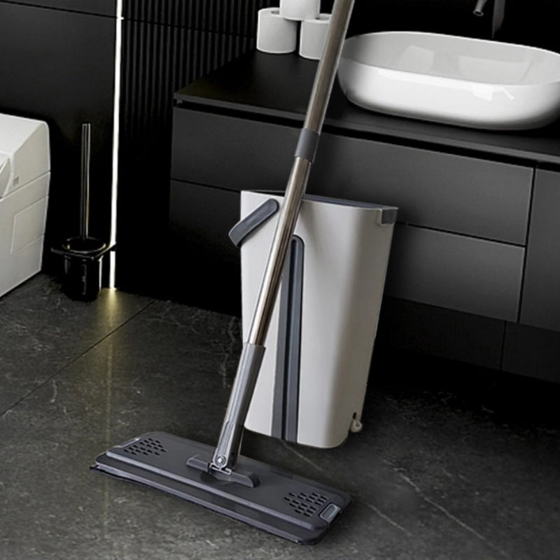 1 Qoʻlga olingan tekis mopu toʻplami, uzoq tutqichi bilan, yogʻoch, parket, plitka pollari uchun ikki tomonlama aylanuvchi mop, mustahkam plastikdan tayyorlangan, yashash xonasi, yotoqxona, hammom va oshxona tozalash uchun mukammal.