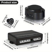 1 dona Ultrasonik Avtomobilni Orqaga Qaytarish Sensori Radar Tizimi 4 ta Parking Sensori bilan, Oldin Joylashuv, 16VDC, ≤36V Ishlash Voltaji, 30~150CM Aniqlash Oralig'i, Buzzer Ogohlantirish Ovozi, Qattiq Simlash