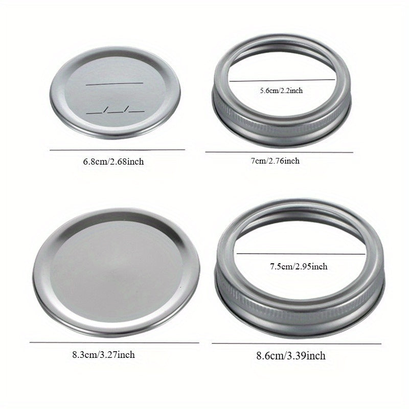 Wide Mouth Stainless Steel Mason Jar Lid Fits 70mm and 86mm Jars Split Design