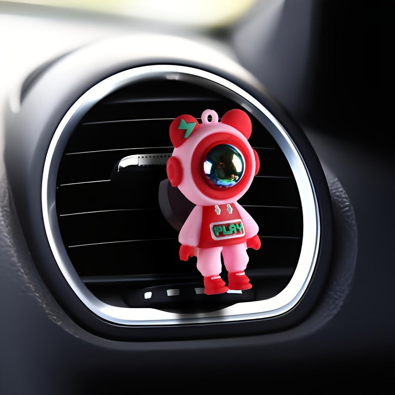 Car Interior Decoration Accessories – Astronaut Bear Air Freshener Vent Clip, 1 or 4 Pack