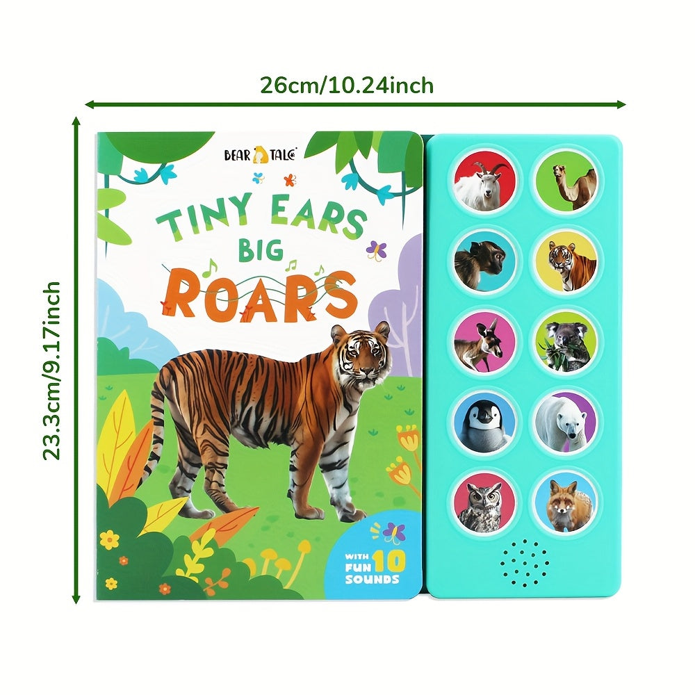 Children's Sound Book for Toddlers Wild Animals 10-Button Interactive Hardcover