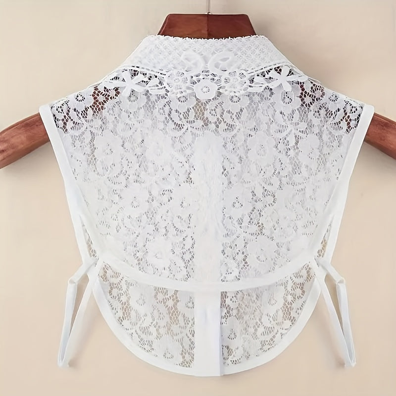 Women's Lace Half-Shirt Collar Adjustable Breathable Hollow Design