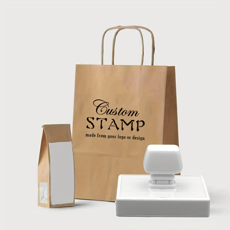 Large Custom Business Stamp with Logo and Black Ink for Office and Small Business Use