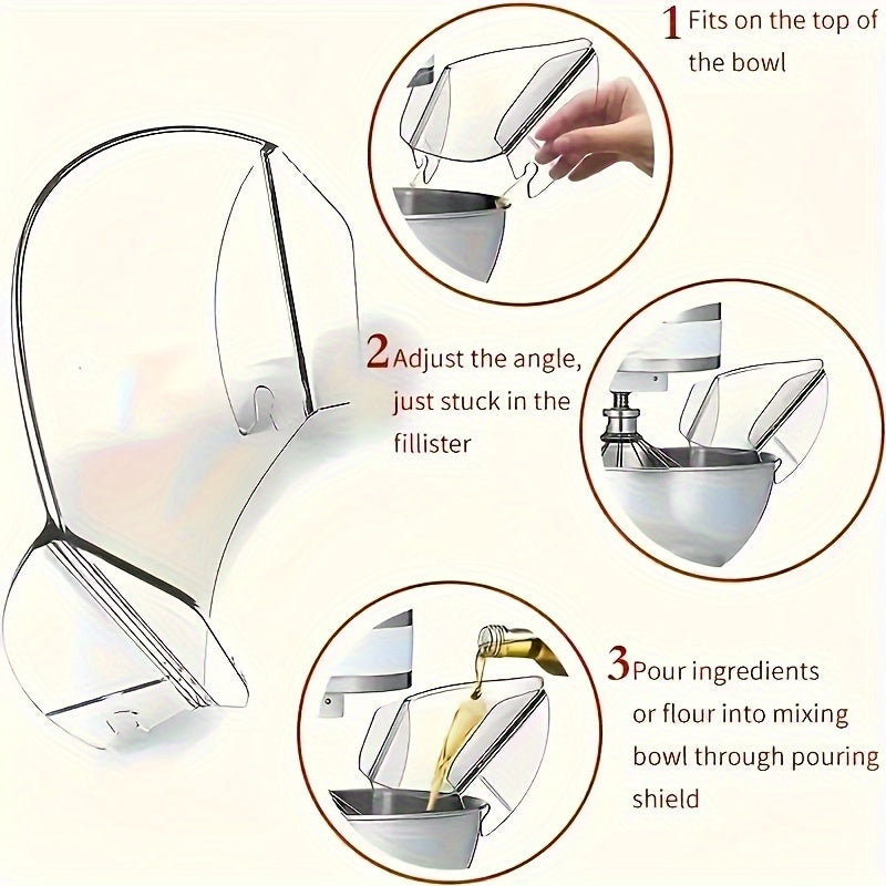 Adjustable Transparent Plastic Mixer Bowl with Pour Spout for Mess-Free Baking
