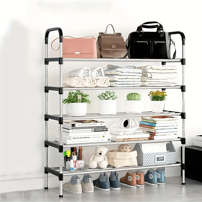 Multi-Layer Steel Shoe Rack for Entryway Bedroom and Living Room Storage