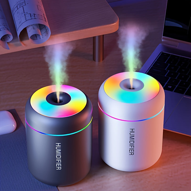 Mini USB Humidifier with Colorful Ambient Lighting Quiet Operation for Desk Car Office