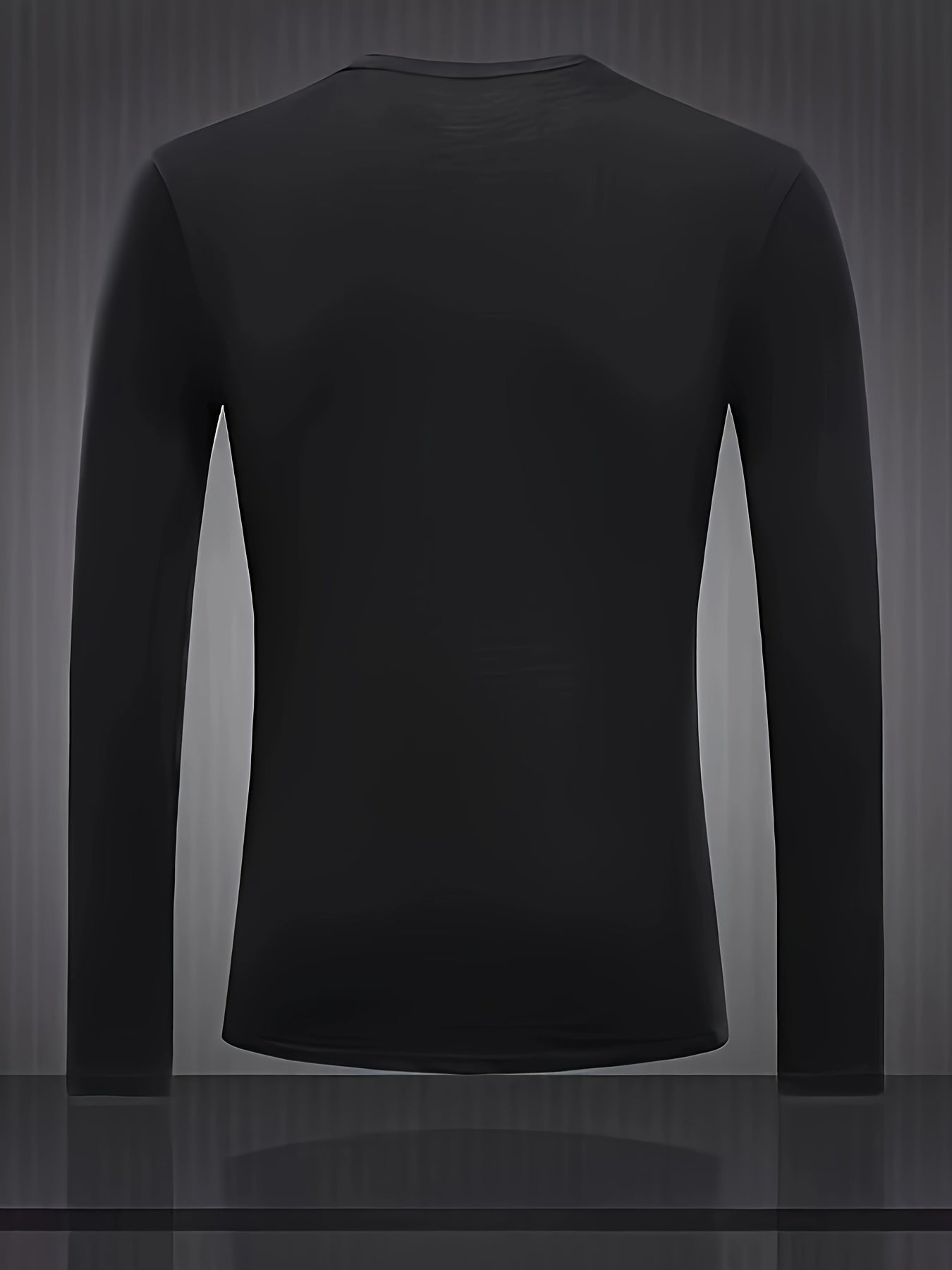 Men's Long Sleeve T-Shirts Set of Two Breathable Crew Neck Casual Tops in Royal Blue and Black