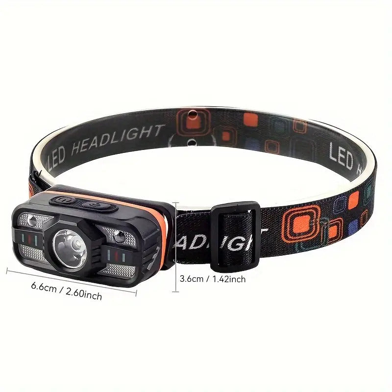 Rechargeable LED Headlamp with 6 Modes Polished Finish for Night Activities