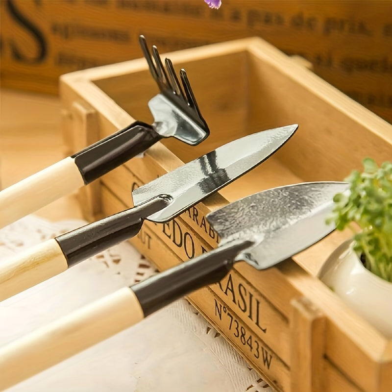 Mini Gardening Tools Set with Shovel, Harrow, and Soil Spade