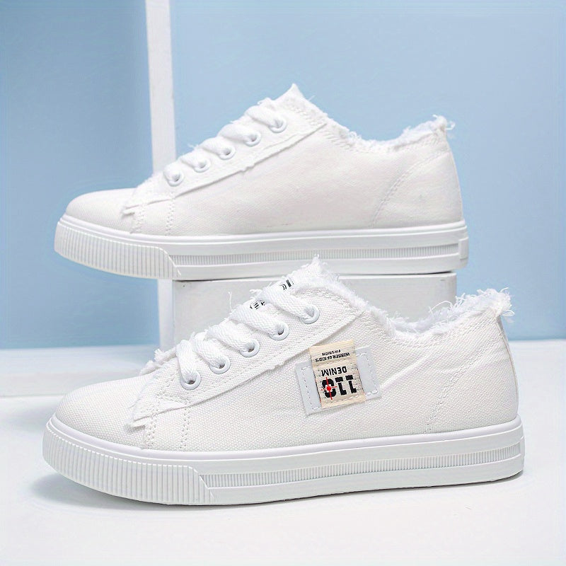 Women Flat Sneakers White Casual Shoes for Spring Autumn