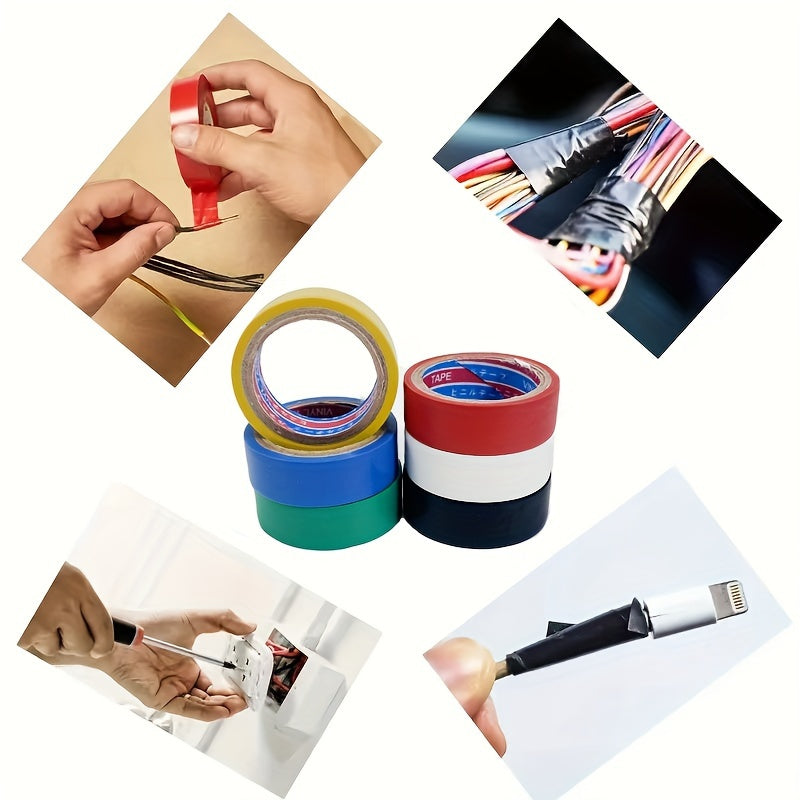 6-Pack Flame Retardant PVC Electrical Tape Indoor Outdoor High Temperature Waterproof