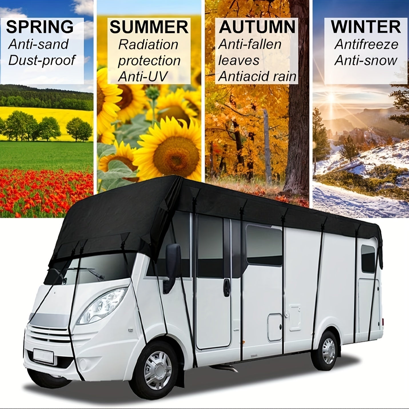 Large RV Cover Oxford Cloth Windproof Rainproof Dustproof Trailer Tent