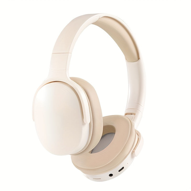 Auriculares inalámbricos plegables con sonido estéreo, cancelación de ruido, batería de larga duración, carga USB para adultos