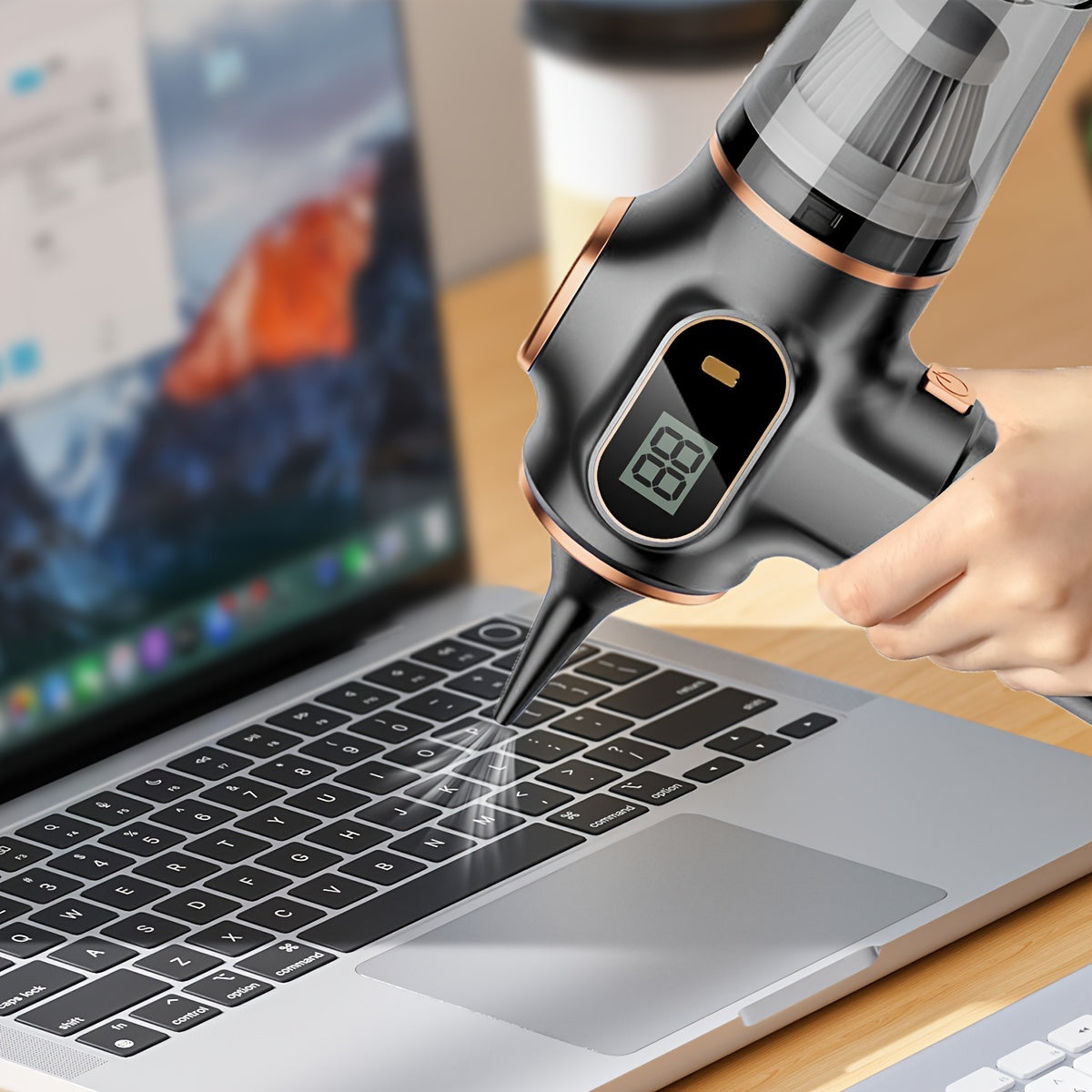 Aspiradora inalámbrica de mano con carga USB, batería de 3000mAh y succión de 3.2KPa para hogar, coche, oficina y exteriores