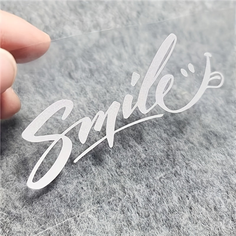 English Letter Smile Face Car Sticker Waterproof Motorcycle Body Decor