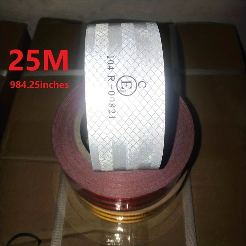 Avtomobil uchun reflektiv ogohlantirish lentasi 25m x 5cm Qizil va Oq Retro reflektiv qoplama