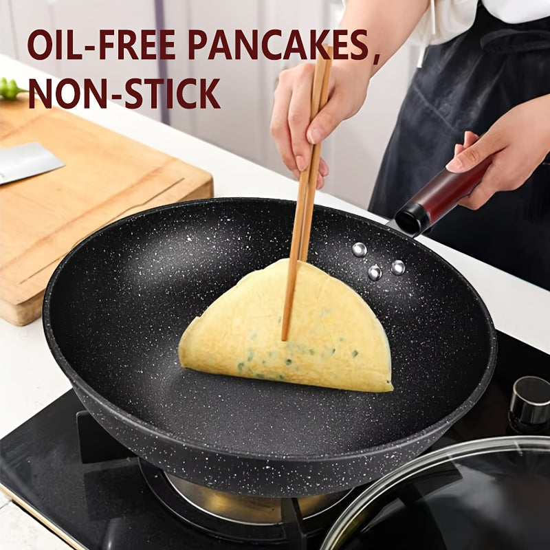 12-Inch Non-Stick Medical Stone Skillet Frying Pan Wok for Induction Gas Stoves