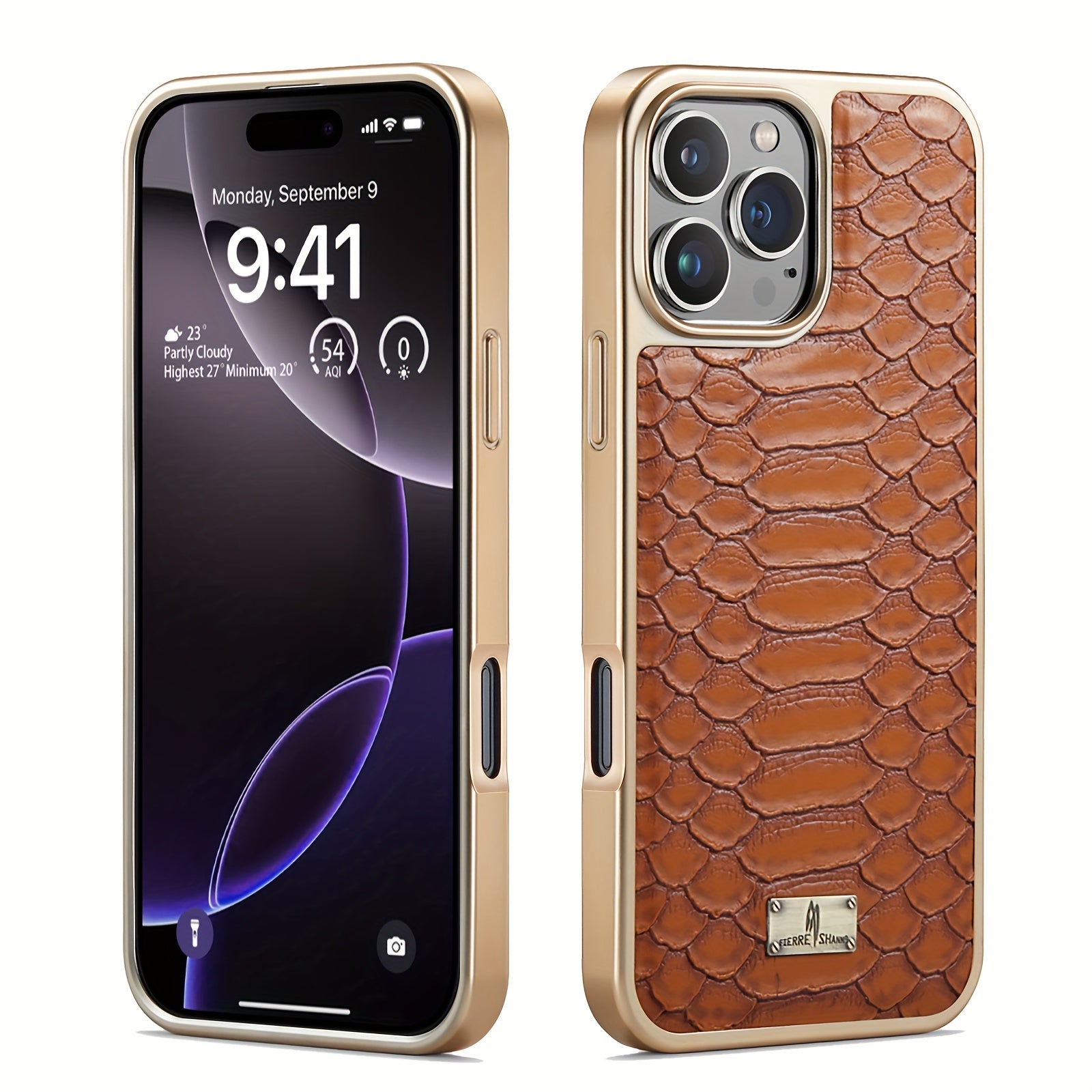 Faux Leather Retro Phone Case for iPhone 11-15 with 360° Anti-Fall Protection and Air Cushion Design