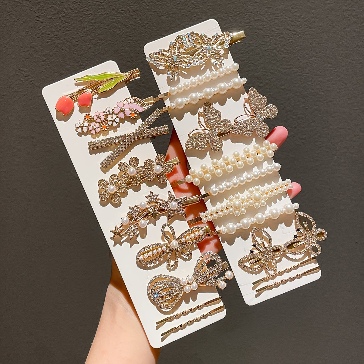 20 Pcs Women's Imitation Pearl Hair Clips for Bangs and Sides Elegant and Cute