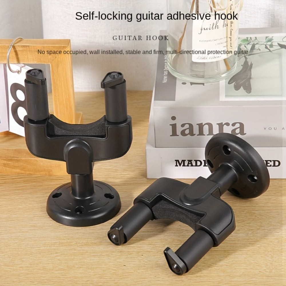 Soporte de pared en ABS negro para guitarra y violín, con gancho de 13cm