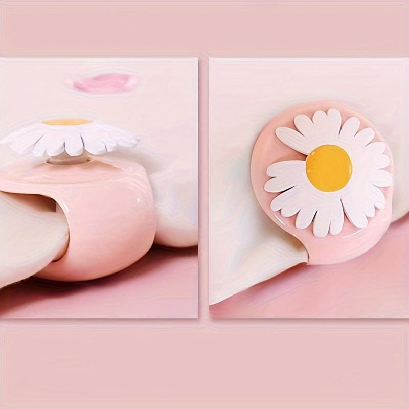 Set of 2 Daisy Flower Bed Skirt Pins Needle-Free Quilt Fasteners Anti-Slip Bed Sheet Clips