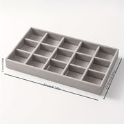Nylon Light Grey Jewelry Tray 21x12.5cm Mini Ring Storage Box for Travel and Home