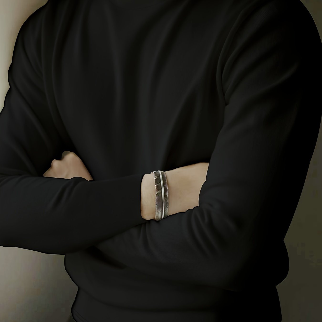 Adult Long Sleeve Mock Neck T-Shirt Polyester Blend Solid Color Casual