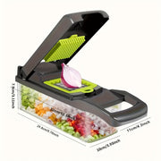 16-Piece Vegetable Chopper and Fruit Slicer Set with Interchangeable Blades