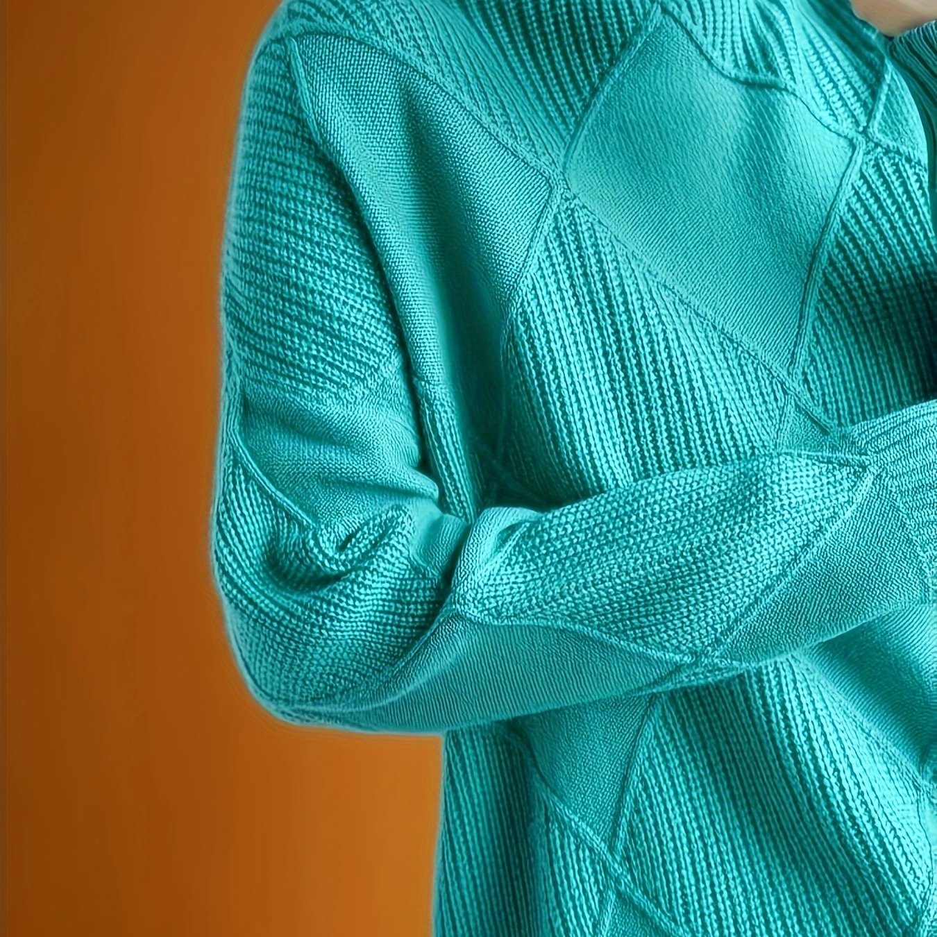 Women's Pullover Sweater Soft Round Neck Long Sleeve Solid Green Fall Winter Layering