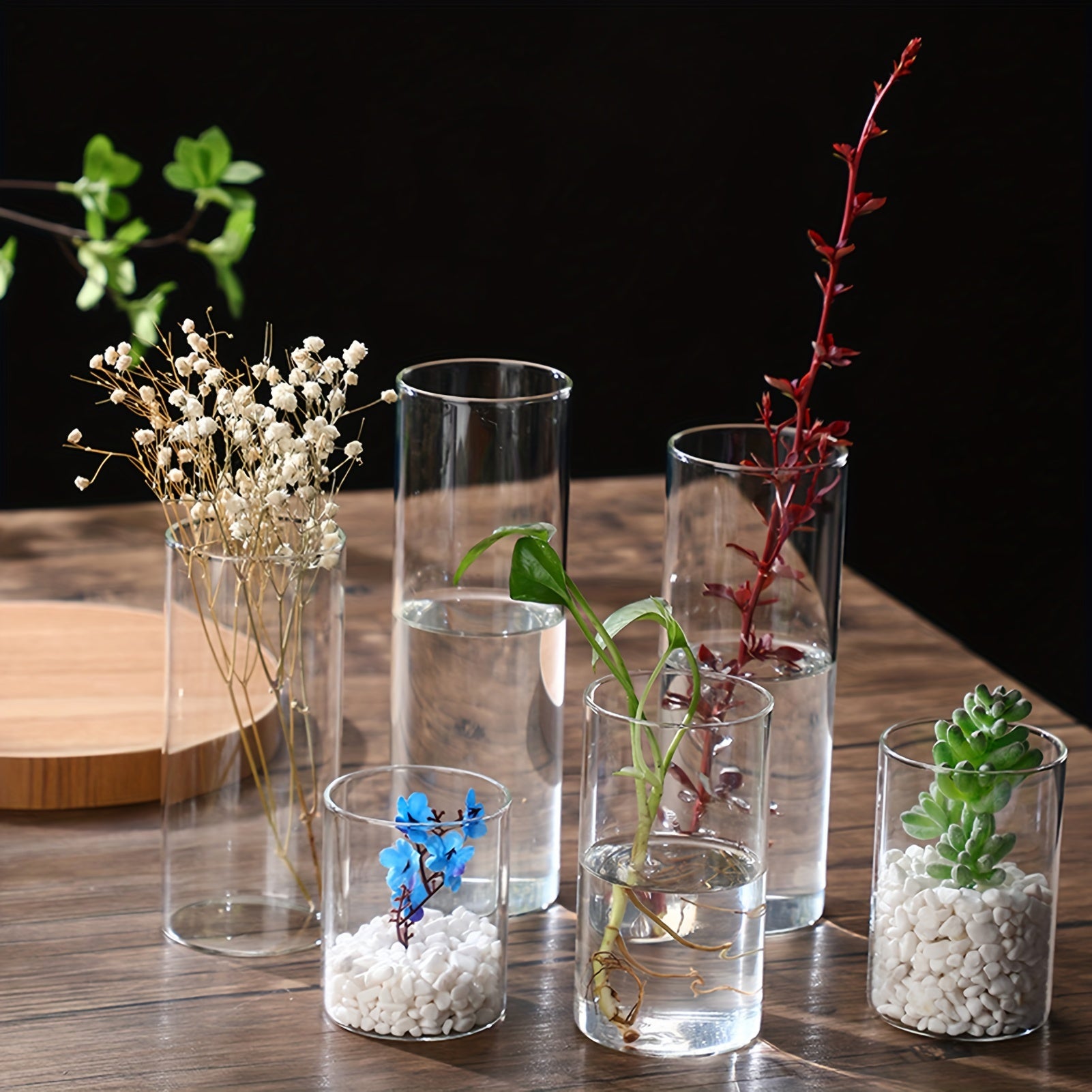 Minimalist Clear Glass Flower Vase for Wedding Decor 6.5x8cm