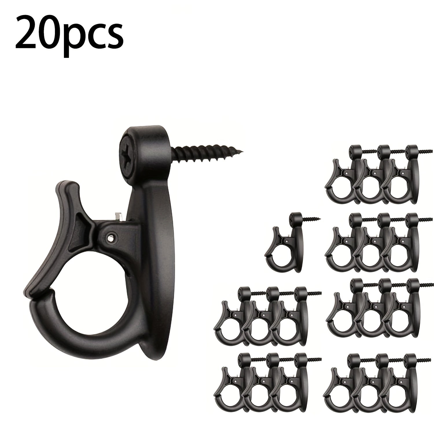 10Pcs Black Screw-In Hooks for Hanging Lights Plants Wind Chimes