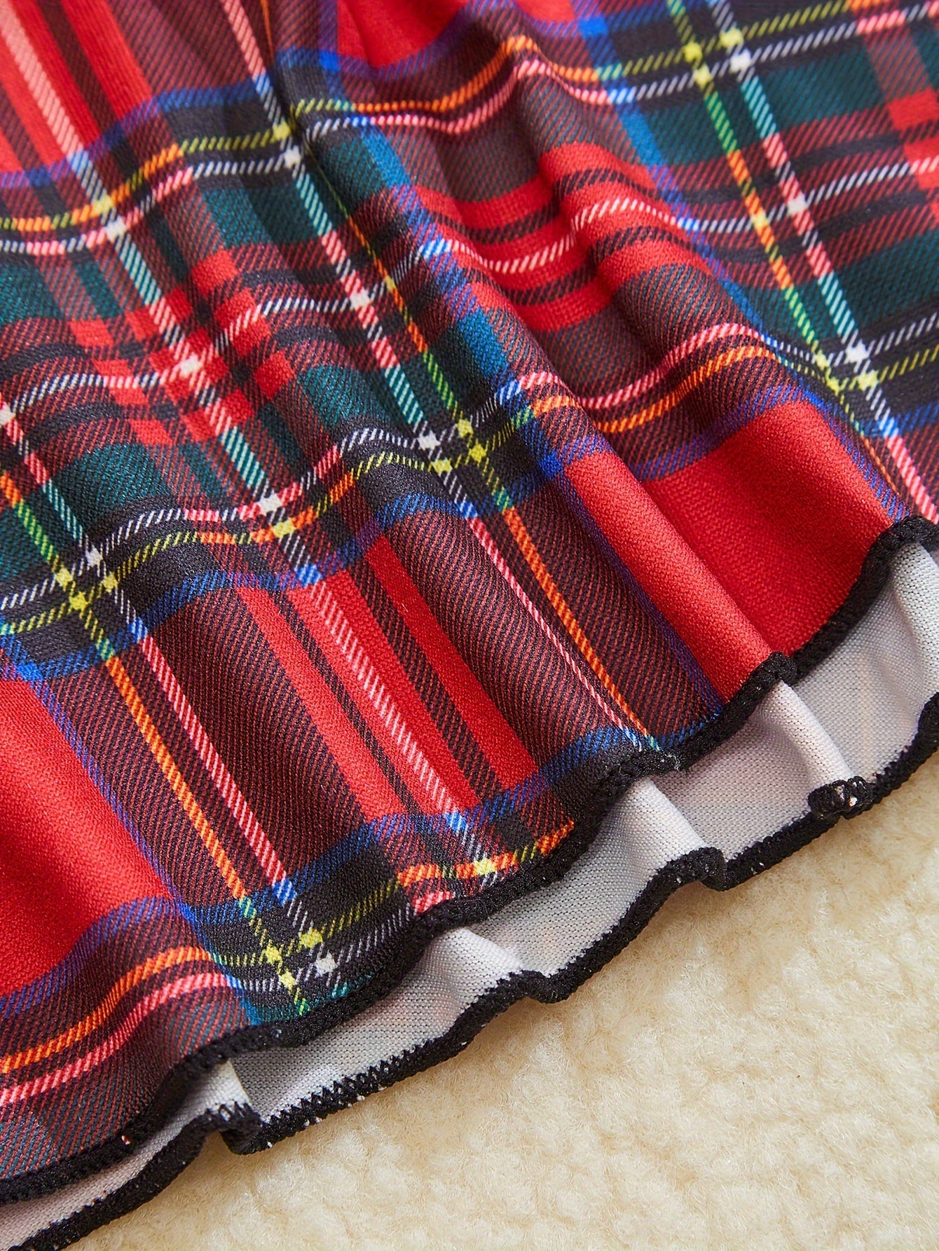 Women's Mesh Cosplay Lingerie Costume with Plaid Pattern and See-Through Stitching