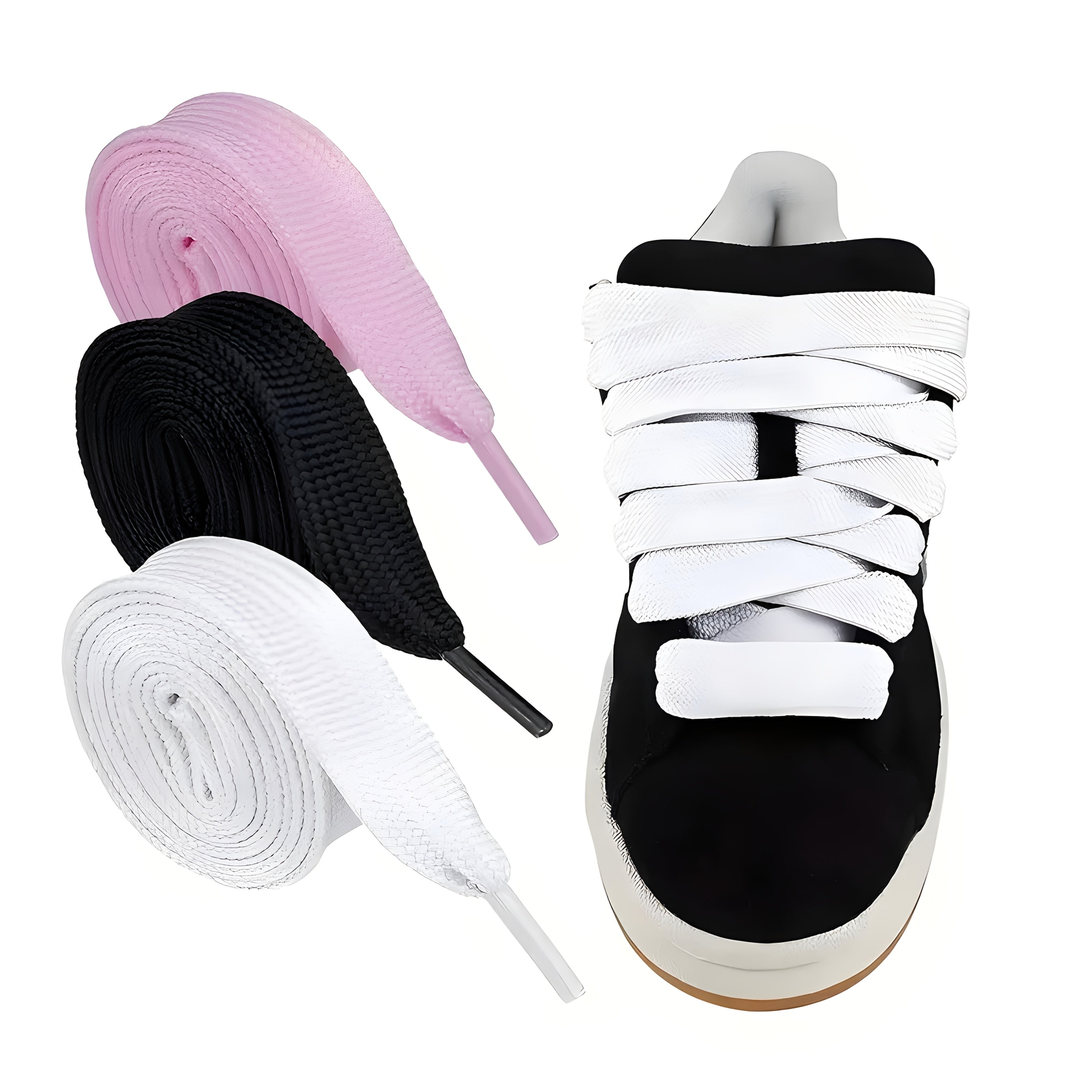 Унисекс 2 см шнурки для повседневной обуви кроссовки черный, белый, розовый