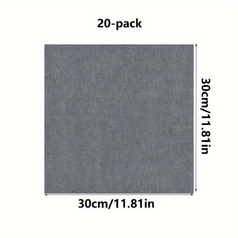 10/20/30 Paket Shakllar va Chiziqlar O'z-o'zidan yopishqoq Gilam Plitalari Ofis va Tijorat Pollari uchun, Oson Qopqoq va Yopishtirish O'rnatilishi, O'lchamga Mos Kvadrat Kvadratlar.