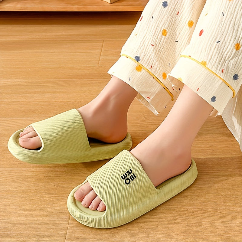 Women's Summer Slides Non-Slip EVA Sole Striped Indoor Outdoor