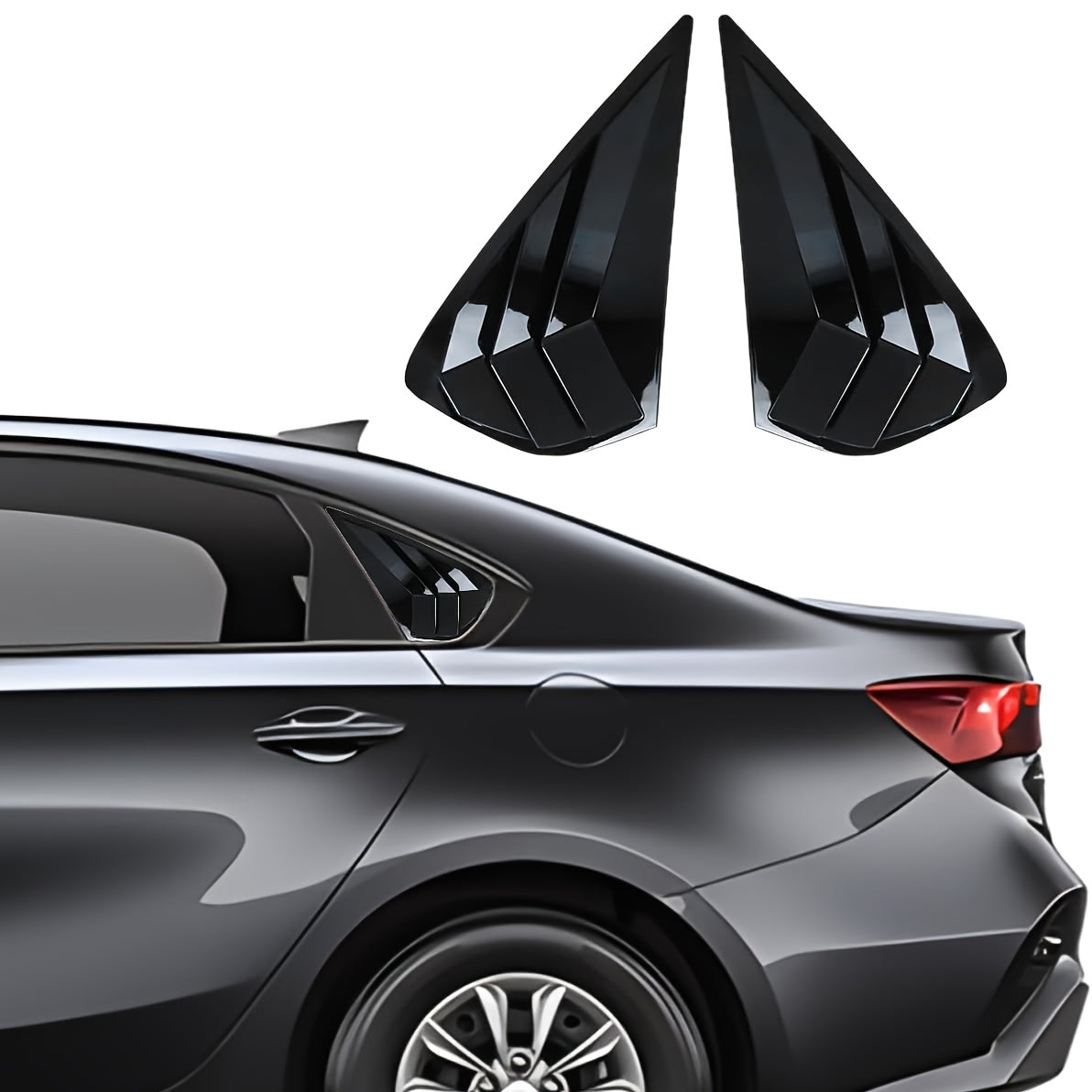 2Pcs Rear Side Window Shutter Sunshade Cover for Car Vent Trim