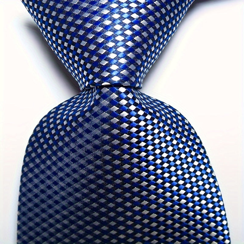Men's Plaid Pattern Wide Business Casual Necktie