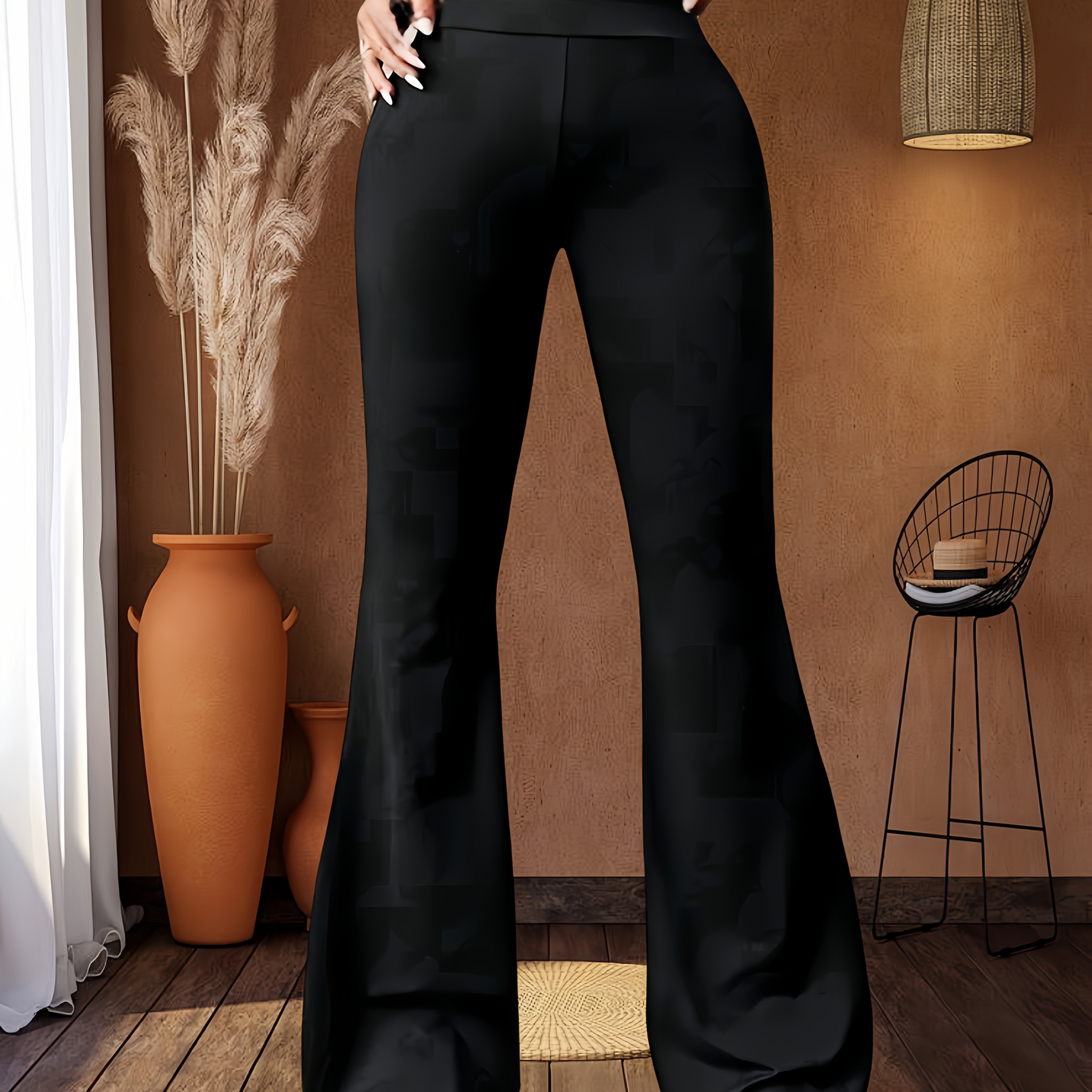 Women's High-Waisted Flared Leggings with Tummy Control and Butt-Lifting for Workout and Training