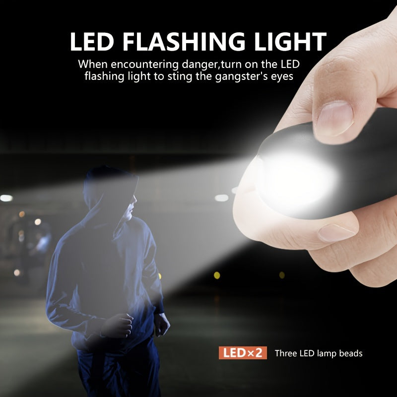 Rechargeable 130dB Personal Safety Alarm Keychain with LED Light for Women and Elderly