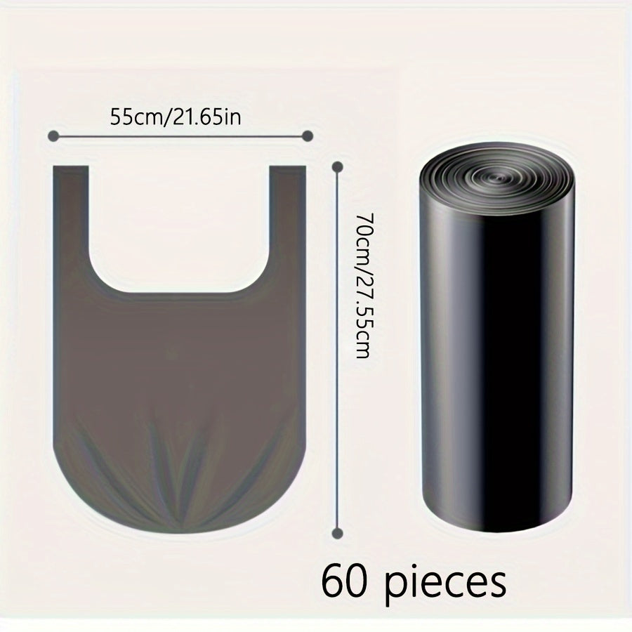 Ko'p maqsadli Polietilen Axlat Sumkalari - Mustahkam Bir Martalik Axlat Sumkalari, 60/100 Paket, Suv O'tkazmaydigan, Uy va Ofisda Foydalanish uchun Qalinlashtirilgan - O'lchamlar: 54.99*69.98sm va 49.99*65.0sm