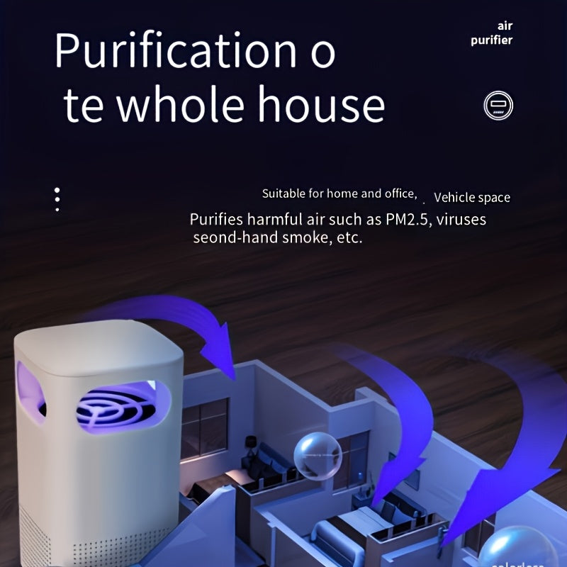 Портативный USB-очиститель воздуха HEPA с UV-лучами для офиса и спальни