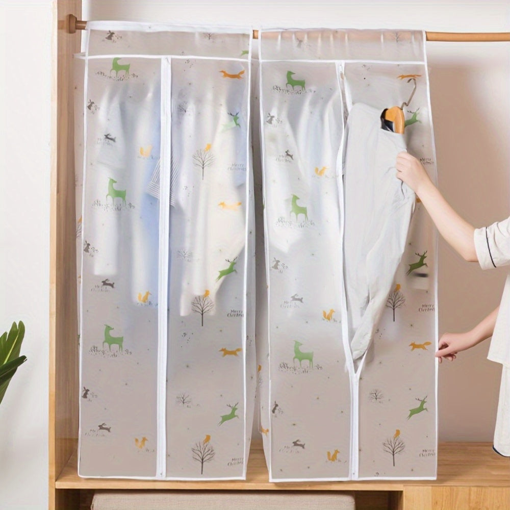 Garment Bag for Hanging Clothes Suit Coat Cover PEVA Material Semi-Transparent Closet Storage Protector
