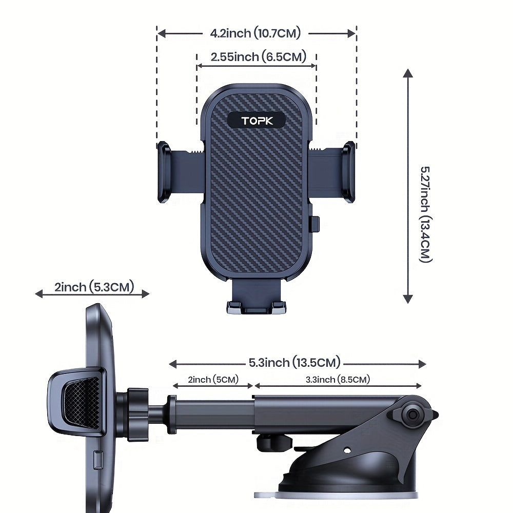 Soporte universal para teléfono de coche - Soporte ajustable para tablero de instrumentos duradero de ABS