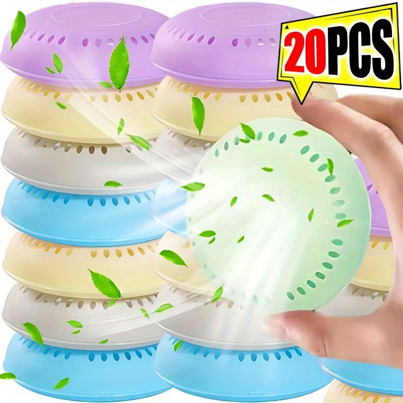 20pcs Cartoon Patterned Self-Adhesive Air Freshener Tablets Reusable Aromatherapy Deodorant for Home Car Bathroom Bedroom Wardrobe Toilet