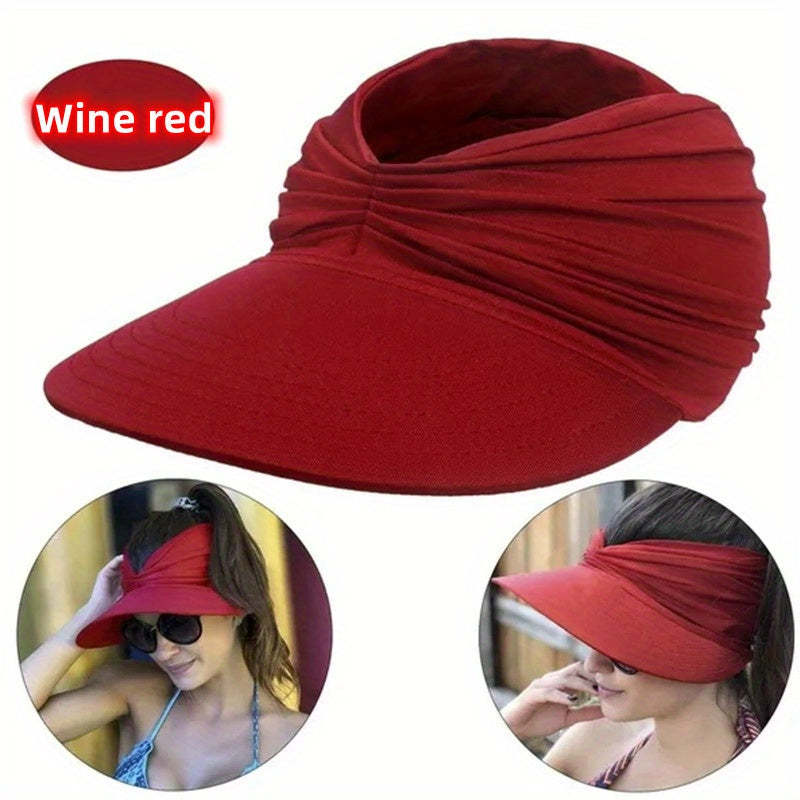 Women’s Sun Hat Nylon Woven Beach Hat with Sun Protection for Spring Summer Autumn