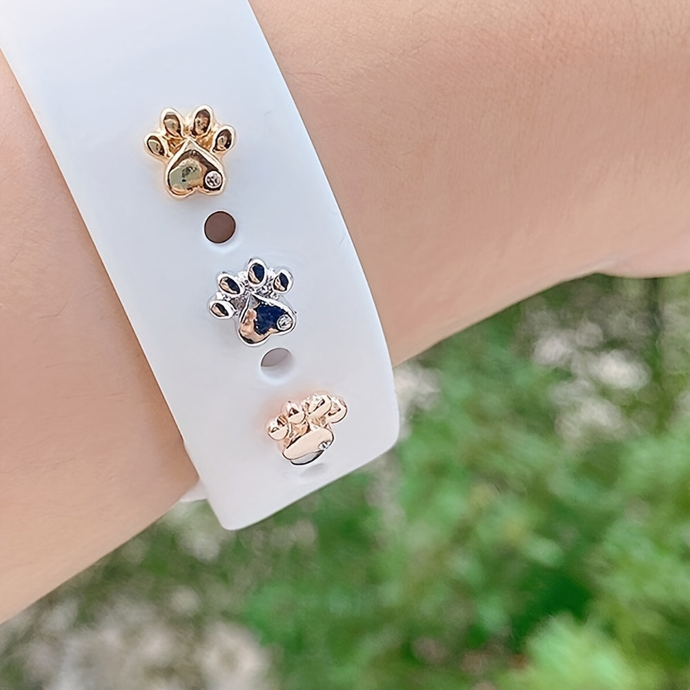 Dog Paw Studs with Turtle and Butterfly Bee Design for Silicone Sports Watch Bands
