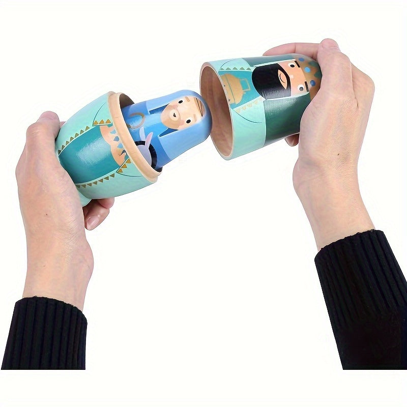 Handmade Wooden Nesting Doll Set for Kids, Gift, Home Decor, Christmas