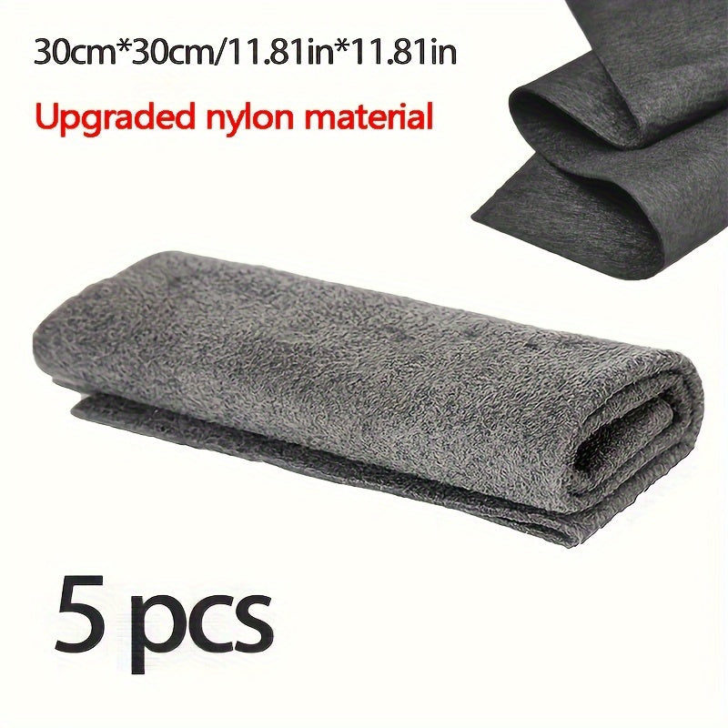 5 Pack Microfiber Glass Wiping Rags for Windows Mirrors Cars Cleaning