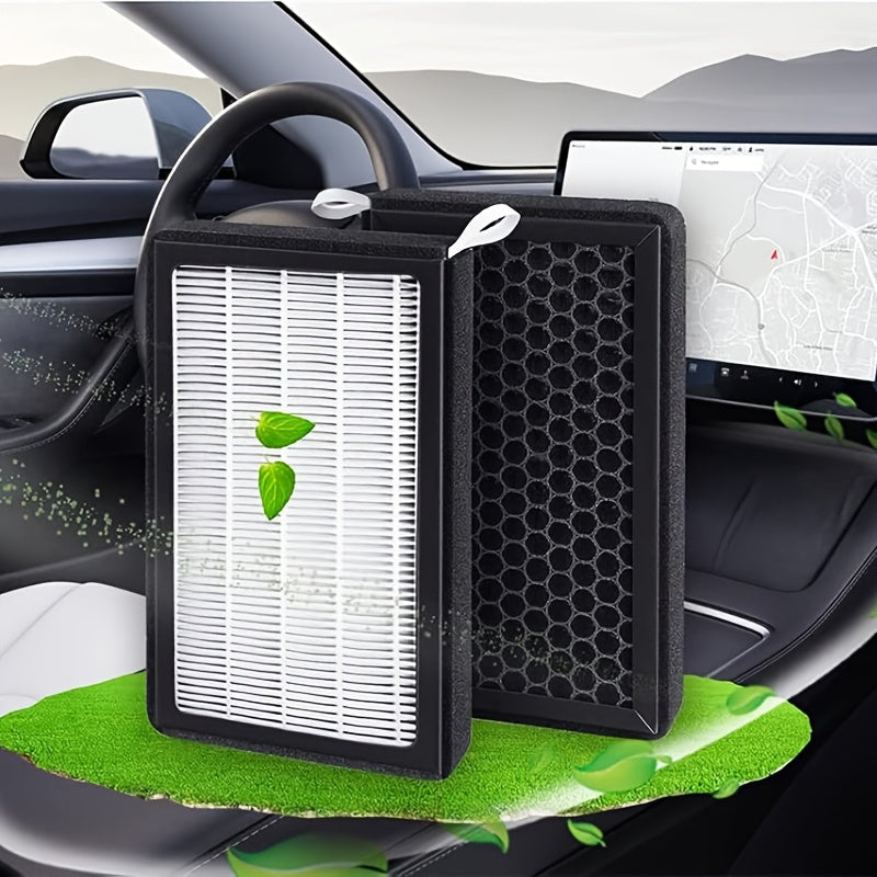 Комплект для замены воздушного фильтра автомобиля для Tesla Model 3 и Model Y HEPA активированный уголь, упаковка из 2